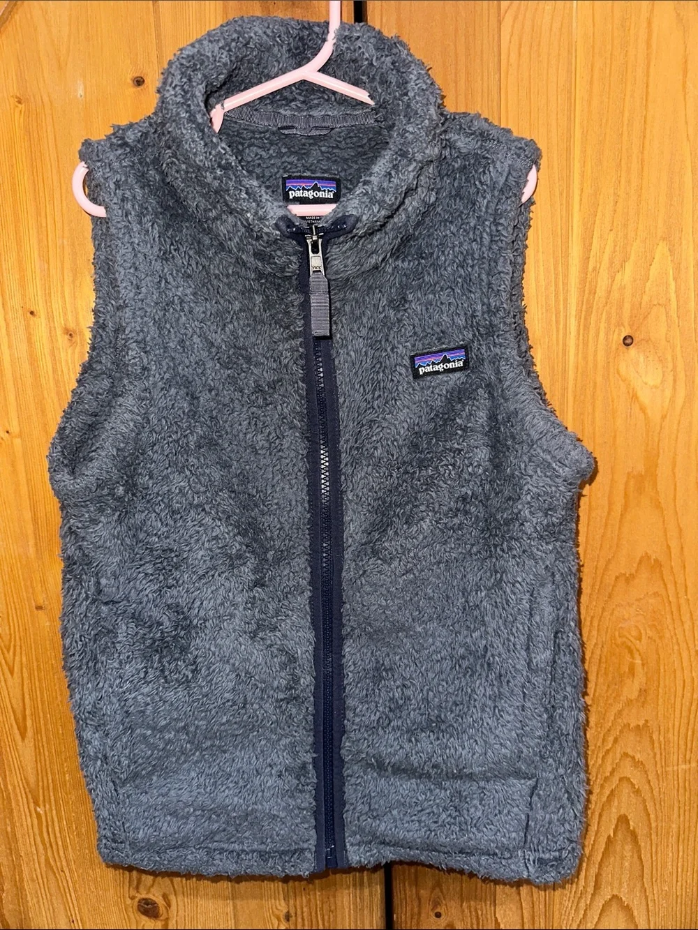 Patagonia Kids Gray Fuzzy Fleece Vest